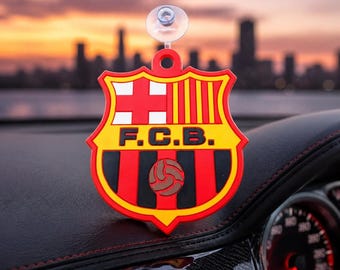 Adorno para coche del FC Barcelona – Accesorio de PVC con el escudo del Barcelona, decoración para aficionados al fútbol.