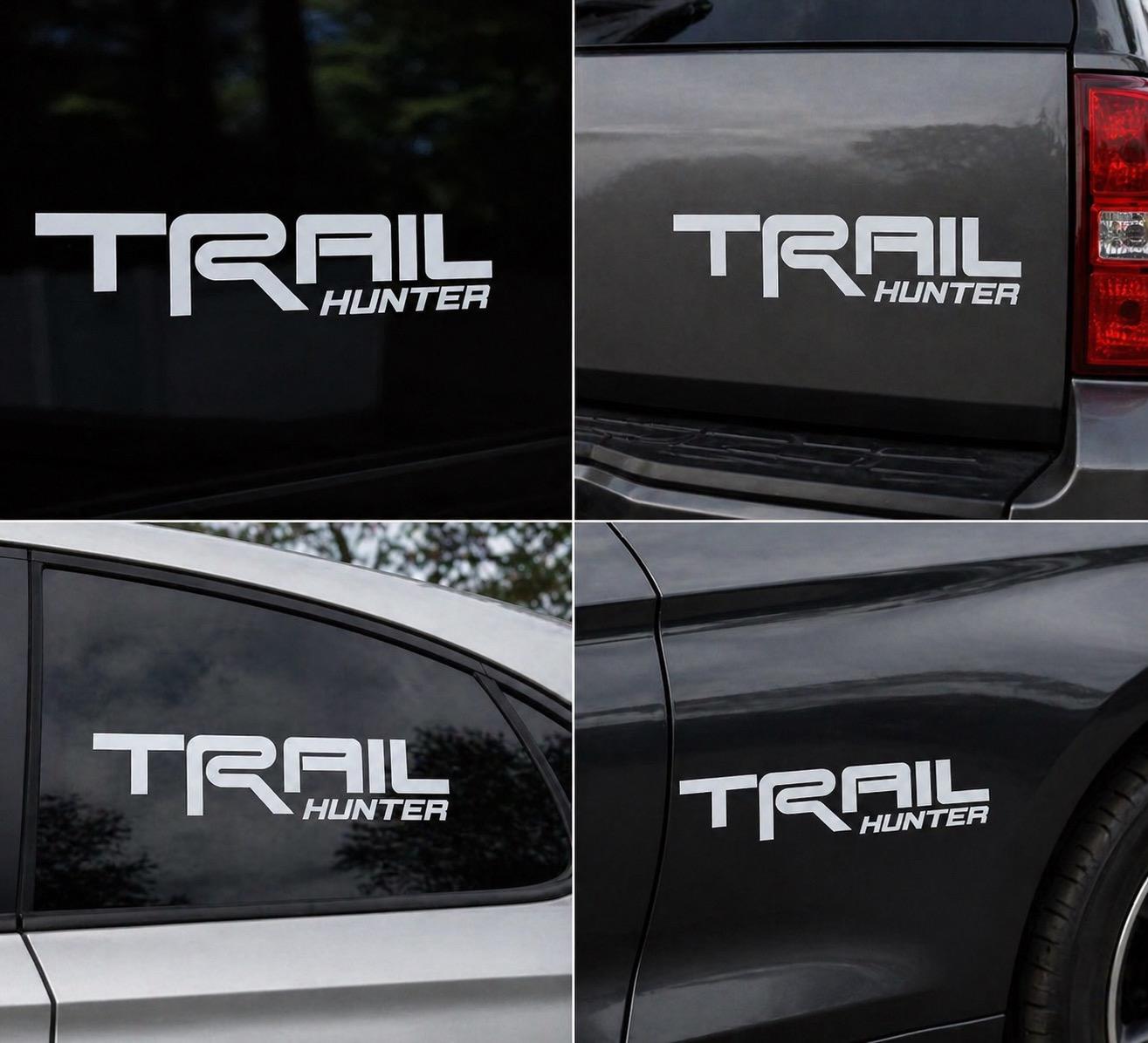 Auto Trail Sticker TRAIL HUNTER Decal Sticker | Off-road Vinyl SUV Window Graphic (matte ...