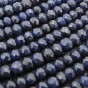 Blue Sapphire Beads 15 Beads 4mm Natural Sparkly Faceted Rondelle Precious Gemstone Bead Strand Bridal Jewelry Craft Supplies Sale image 2