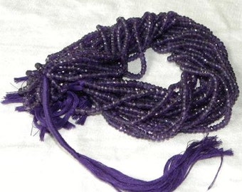 Amethyst Beads 6 1/2" Strand Purple Drilled 3.5mm Rondelle Beads Elegant Semiprecious Faceted Gemstones Bridal Amethyst Jewelry Supplies