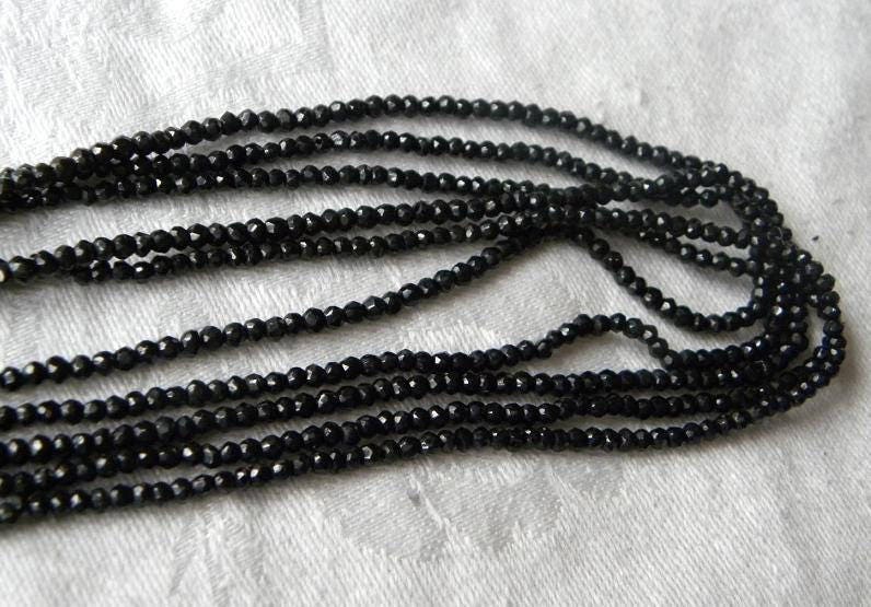 Black Spinel Beads Sparkling 13 Full Strand Drilled 3mm | Etsy