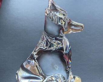 Baccarat　dog gold　　departmentstore Baccarat Crystal Glass Labrador Retriever Dog Figurine