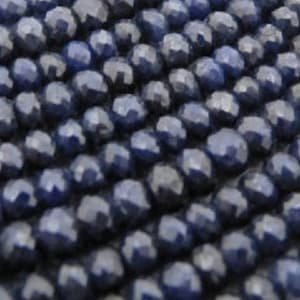 Blue Sapphire Beads 15 Beads 4mm Natural Sparkly Faceted Rondelle Precious Gemstone Bead Strand Bridal Jewelry Craft Supplies Sale image 1