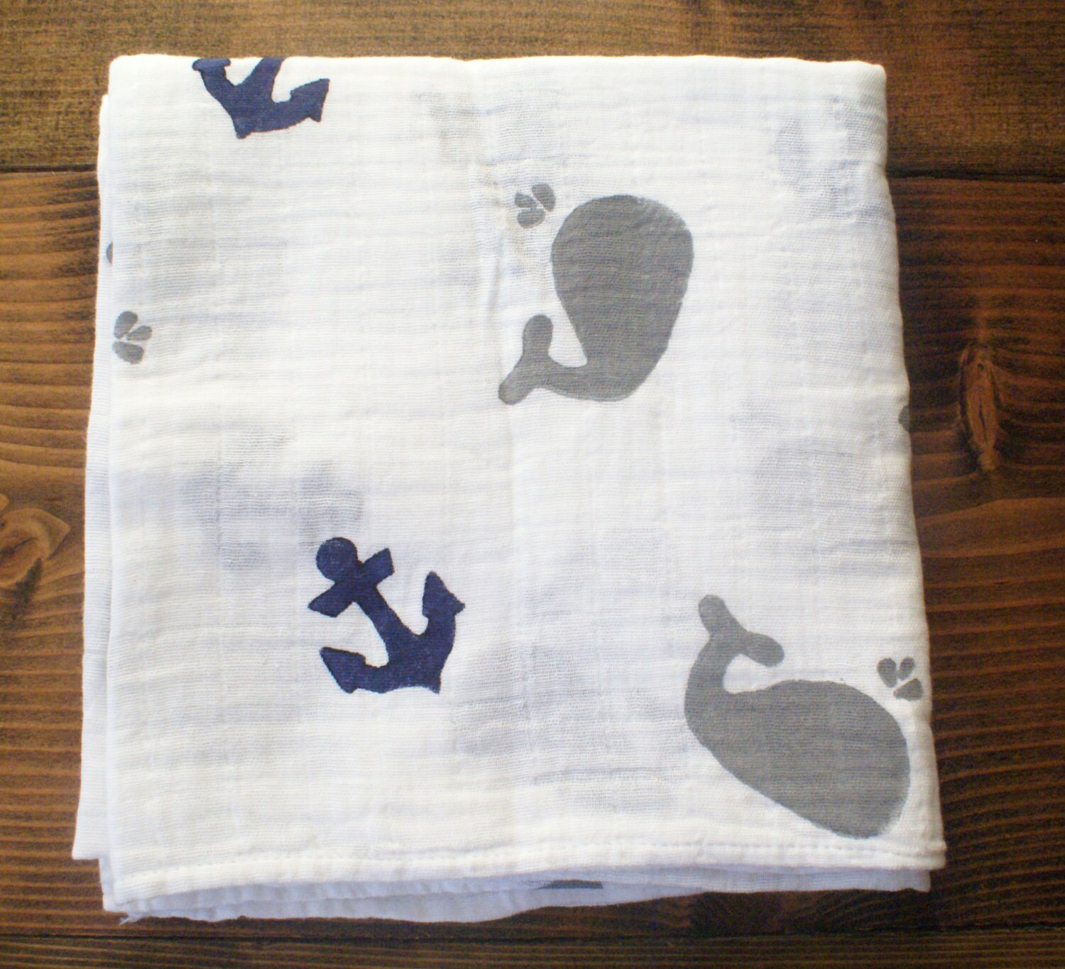 Anchor and Whale Swaddle Blanket Etsy