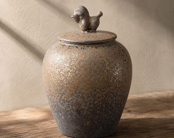 Tarro de cerámica rústico para almacenamiento / Bote de cocina Wabi Sabi para té, café, azúcar y hierbas / Tarro de cerámica decorativo