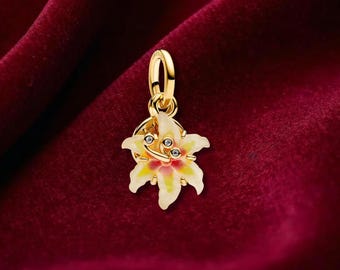 Tangled Sundrop Flower Glow-in-the-dark Charm , Sterling Silver, Perfect For Bracelets, Gift for Her, Jewelry Accessory