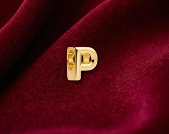 Letter P Alphabet Charm , Sterling Silver, Perfect For Bracelets, Gift for Her, Jewelry Accessory