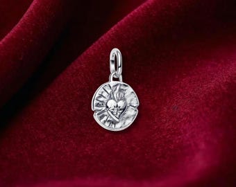 Sterling Silver Heart Medallion Charm for Bracelets, Jewelry Accessory