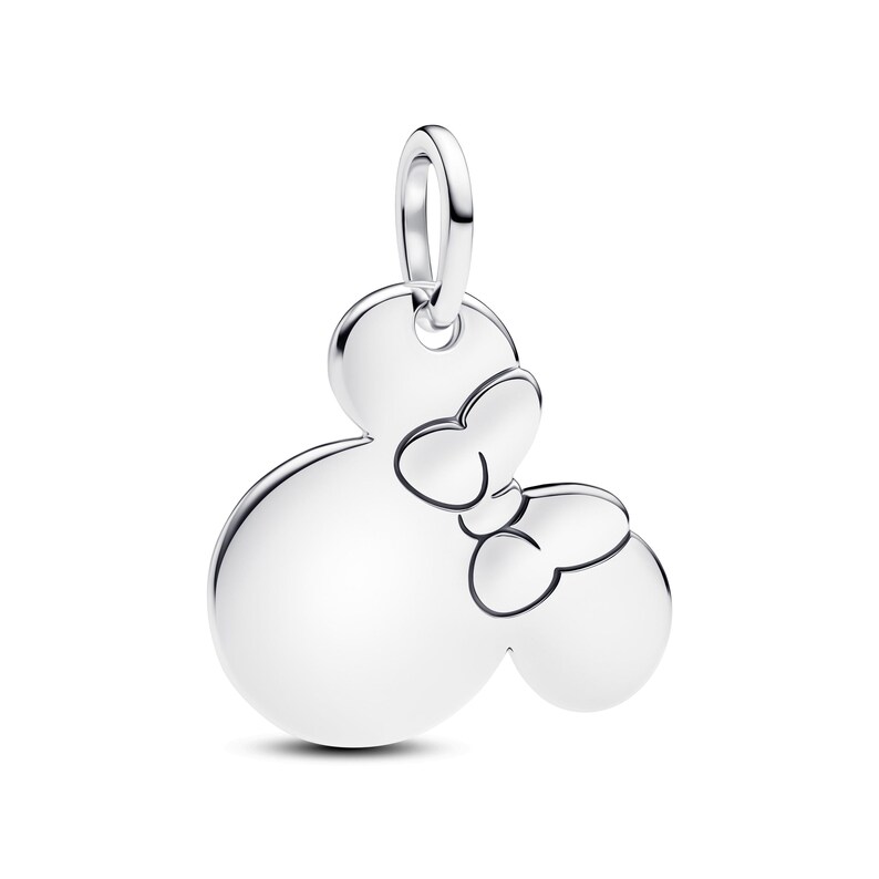 Disney Minnie Mouse Engravable Dangle Charm , Sterling Silver, Perfect For Bracelets, Gift for Her, Jewelry Accessory