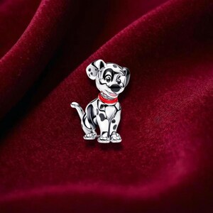 Charm de plata de ley con diseño de 101 dálmatas para pulseras, accesorio de joyería para perros.