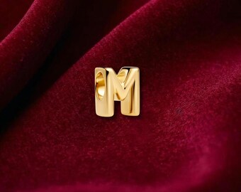 Letter M Alphabet Charm , Sterling Silver, Perfect For Bracelets, Gift for Her, Jewelry Accessory