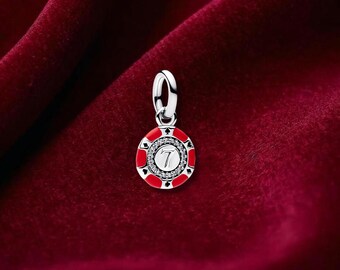 Lucky Chip Dangle Charm, Sterling Silver Bracelet Accessory