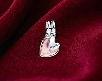 Splittable Mother & Daughter Dangle Charm , Sterling Silver, Perfect For Bracelets, Gift for Her, Jewelry Accessory