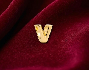 Letter V Alphabet Charm , Sterling Silver, Perfect For Bracelets, Gift for Her, Jewelry Accessory