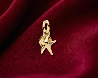 Starfish Double Dangle Charm , Sterling Silver, Perfect For Bracelets, Gift for Her, Jewelry Accessory