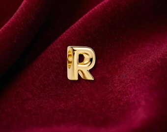 Letter R Alphabet Charm , Sterling Silver, Perfect For Bracelets, Gift for Her, Jewelry Accessory