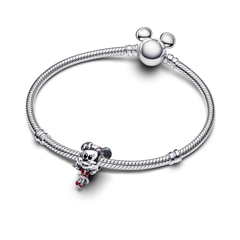 Disney Minnie Mouse Holiday Charm , Sterling Silver, Perfect For Bracelets, Gift for Her, Jewelry Accessory