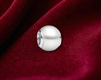 White Charm , Sterling Silver, Perfect For Bracelets, Gift for Her, Jewelry Accessory