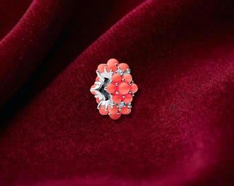 Coral Ocean Charm, Sterling Silver Bracelet Accessory