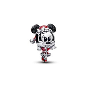 Disney Minnie Mouse Holiday Charm , Sterling Silver, Perfect For Bracelets, Gift for Her, Jewelry Accessory