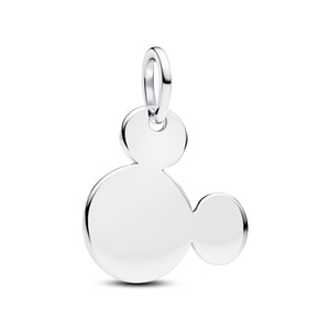 Disney Mickey Mouse Engravable Dangle Charm , Sterling Silver, Perfect For Bracelets, Gift for Her, Jewelry Accessory