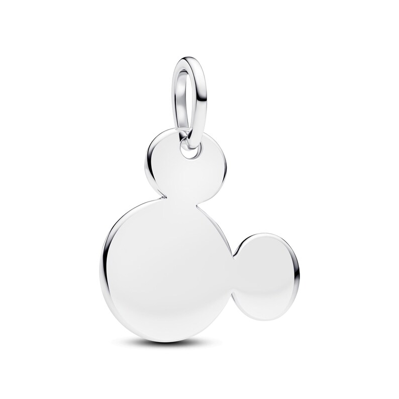 Disney Mickey Mouse Engravable Dangle Charm , Sterling Silver, Perfect For Bracelets, Gift for Her, Jewelry Accessory