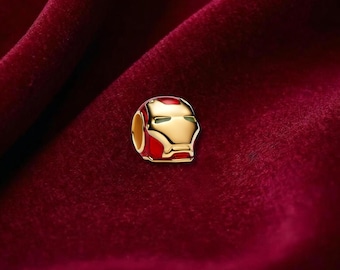 Iron Man Helmet Charm, Sterling Silver Bracelet Accessory