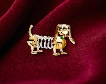Pixar Toy Story Slinky Dog Charm, Sterling Silver, Perfect For Bracelets, Gift for Her, Jewelry Accessory