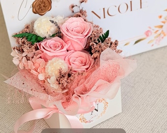 Dried Flower Box Gift for Mom, Mother’s Day Gift, Flower Bouquet Gift, Birth Flower Box, Gift for Wife, Preserved Flower Arrangement