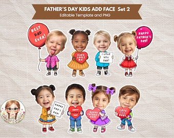 Father's Day Kids Add Face Dad Gift Father's Day Keepsake Ideas Dad Custom Photo Body Cut Out Template Father's Day Craft School Board Decor