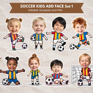 Soccer Kids Add Face Football Clipart Template Kids Soccer Body Cutout Bulletin Board Decor Soccer Boy Cupcake Topper Football Kids Keepsake