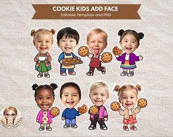 Cookie Kids Add Face Cookie Day Clipart Chocolate Chips Template Kids Cookies Keepsake Printable Craft Cookie Seller Bulletin Board Decor