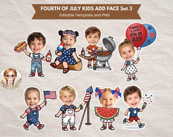4th of July Kids Add Face Fourth of July Kids Add Your Own Face 4th of July Body Cutout Patriotic Day Keepsake Kids Art Independence Day PNG