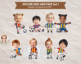 Soccer Kids Add Face Football Clipart Template Kids Soccer Body Cutout Bulletin Board Decor Soccer Boy Cupcake Topper Football Kids Keepsake