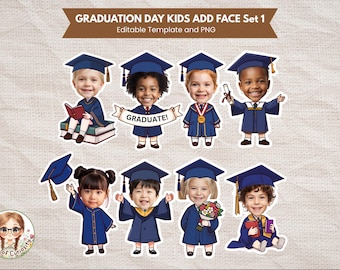 Graduation Kids Add Face Custom Graduation Clipart Template Printable Add Your Own Face Body Cutout Template Graduation Photo Keepsake Ideas