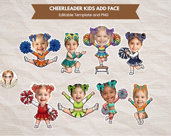 Cheerleader Kids Add Face Cheer leader Themed Birthday Body Cutout Cheerleader Birthday Decor Custom Cheerleader Kids Unique Cupcake Topper