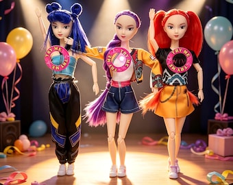 "Die neue koreanische Pop-Girl-Gruppe ""Mystic Demon Girls"" K-POP Puppen - Kinderspielzeug - Geburtstagsgeschenke."