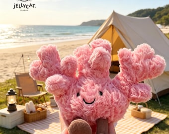 Jellycat Style Amuseables Coral Plüsch Neu mit Etikett, Pink Ocean Stofftier, süßes Sea Life Kinderzimmer Dekor, perfektes Geschenk für Sie & Kinder