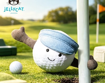 Jellycat Fun Sports Golfball Hängespielzeug Fellpuppe Schlüsselanhänger - Perfekt für Golfbegeisterte oder als Geburtstagsgeschenk