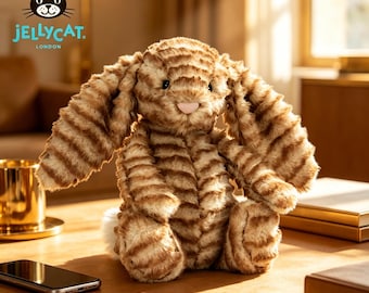 Jellycat's Shy Juniper Bonny Kaninchenfell Spielzeug Kaninchen Puppe Baby Figur Geschenk Geburtstagsgeschenk Paar Haus Dekoration Artikel