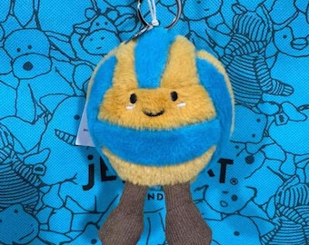 Jellycat Amuseable Beachvolleyball-Plüschtier - weiche Sportkarikatur-Puppen-Schlüsselanhänger, neu mit Tags & Staubbeutel