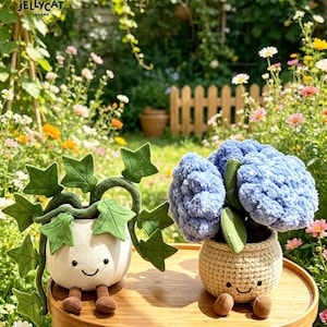 Peluche Jellycat Amuseable Plant Pot Ivy & Hydrangea Plant Plant Doll Peluche Suave y Lindo para Decoración del Hogar y Guardería Regálaselo a Mamá