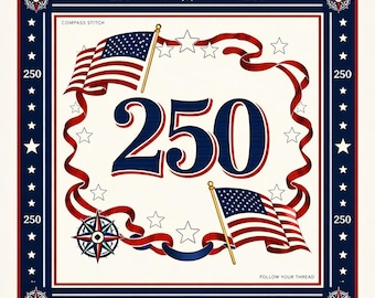 American Heritage 250 Scarf: Stars, Stripes, Americana Print (21x21 inch)