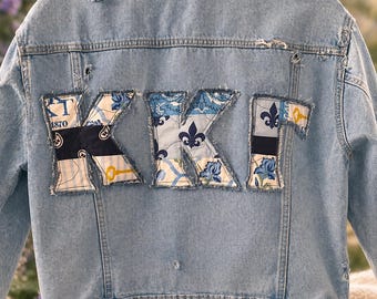 Custom Appliqué Sorority Denim Jacket | Personalized Greek Life Apparel