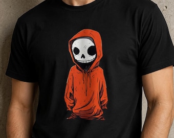 Grim Reaper Hoodie Graphic Tee, Gothic Skull Streetwear Shirt