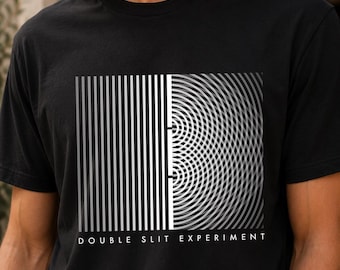 Double Slit Experiment Tshirt, Minimalist Quantum Physics Science Tee