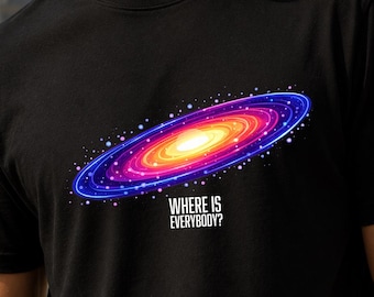 Neon Galaxy Core T-Shirt, Retro Futuristic Cosmic Tee, Sci Fi Space Graphic