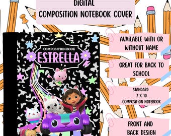 composition notebook cover PNG, Digital File Only