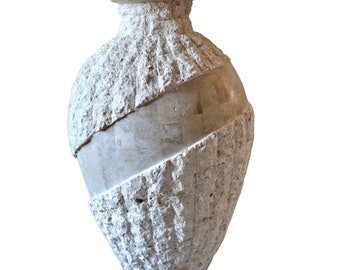 Oversized tessellated stone floor vase