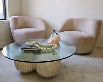 Postmodern sculptural triple sphere coffee table